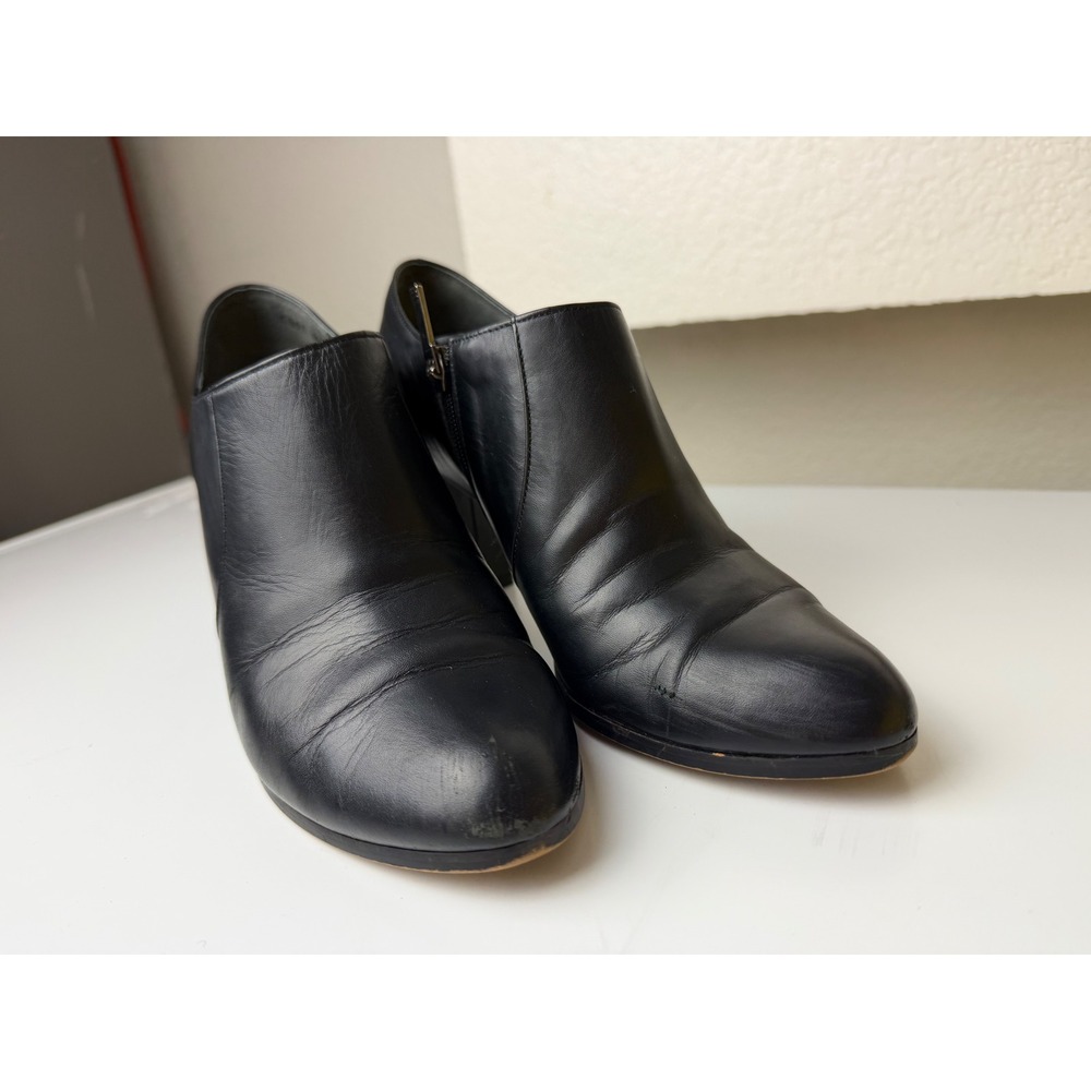 Mackintosh Philosophy Black Leather Block Heel Ankle Boots Made in Japan Size 23